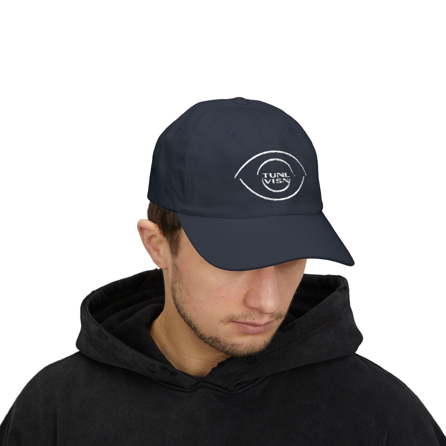 TUNL VISN - FOCUS//001 Dad Hat | Low-Profile Cotton | TV Monogram Embroidery | Minimal Streetwear