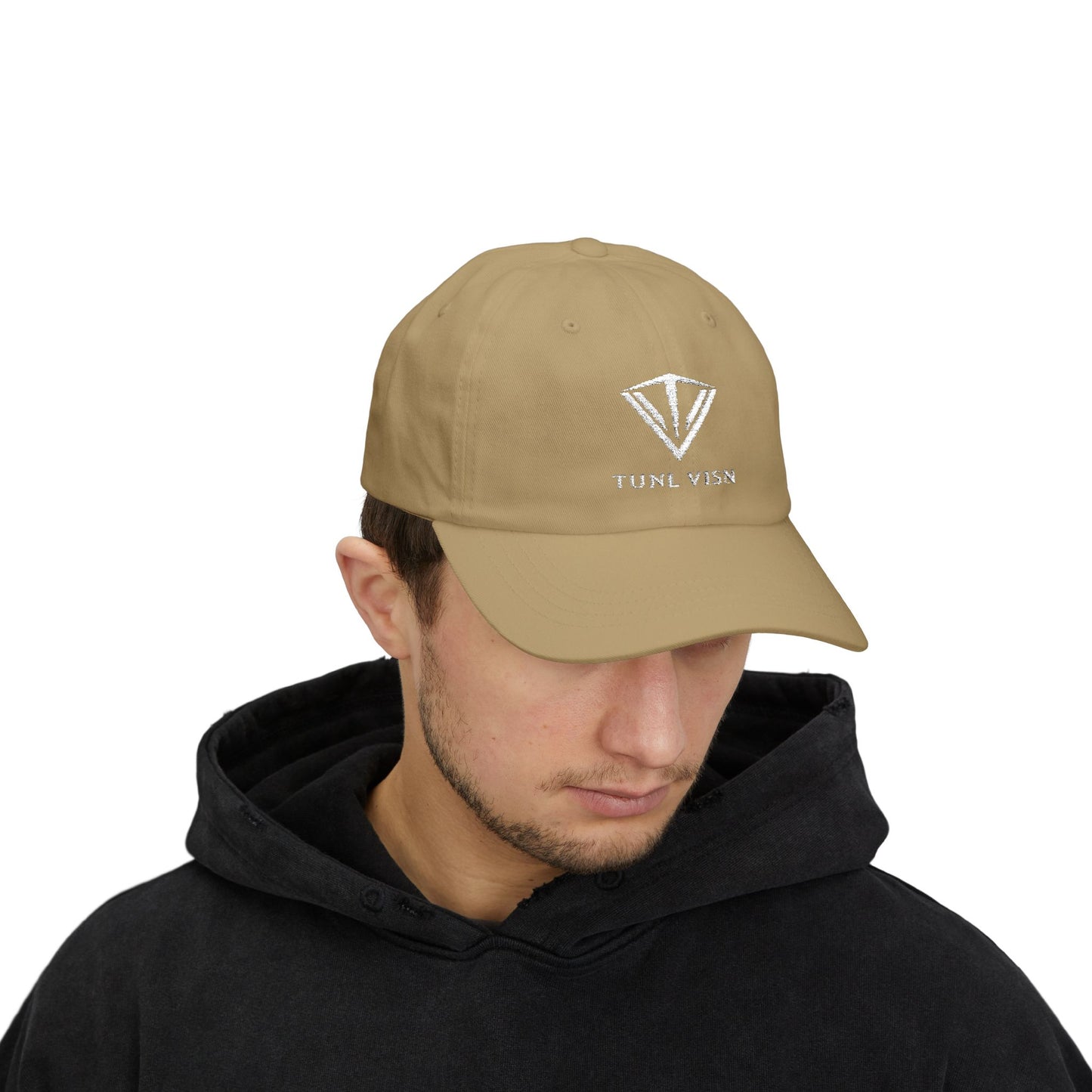 TUNL VISN - FOCUS//001 Dad Hat | Low-Profile Cotton | TV Monogram Embroidery | Minimal Streetwear