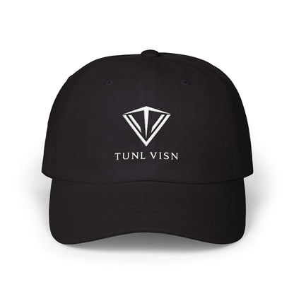 TUNL VISN - FOCUS//001 Dad Hat | Low-Profile Cotton | TV Monogram Embroidery | Minimal Streetwear
