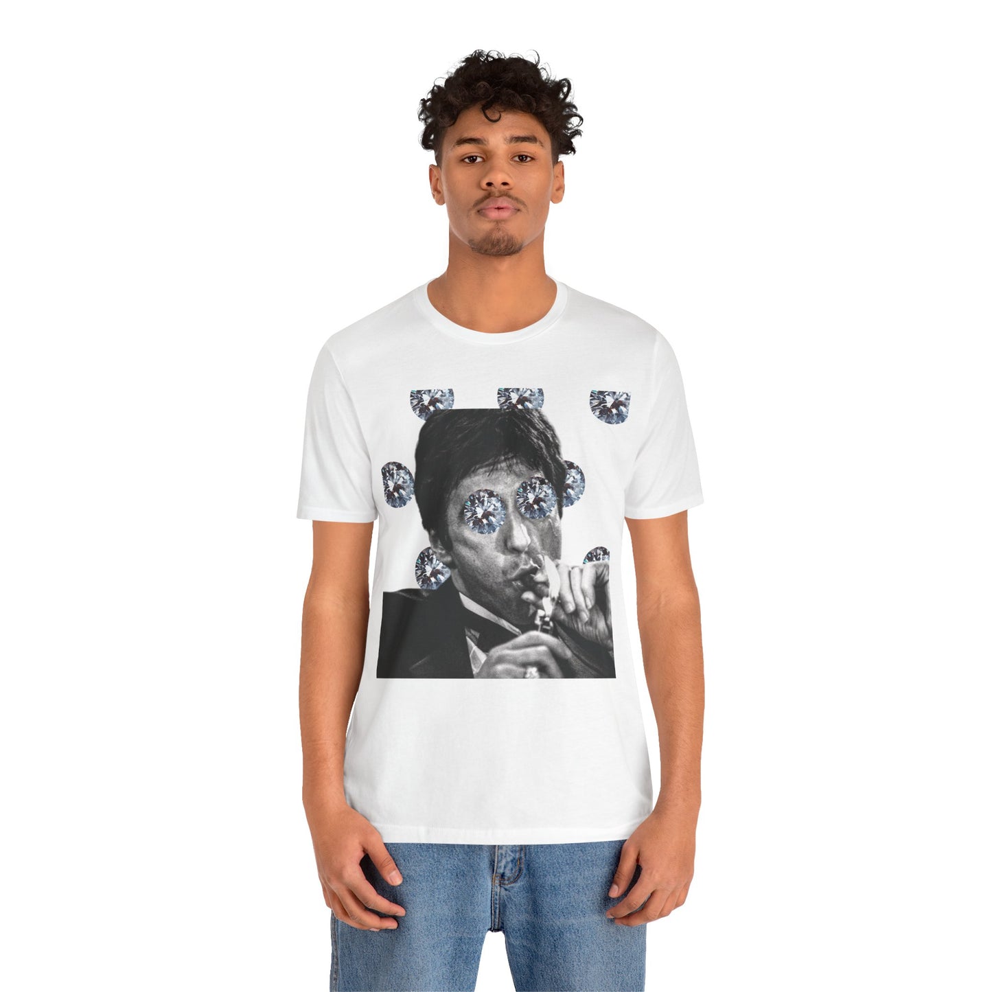 Tunl Visn “Diamond Kingpin” Tee — Miami-noir streetwear with Y2K chrome attitude.