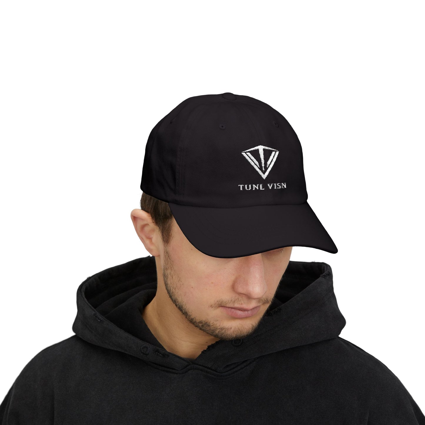 TUNL VISN - FOCUS//001 Dad Hat | Low-Profile Cotton | TV Monogram Embroidery | Minimal Streetwear